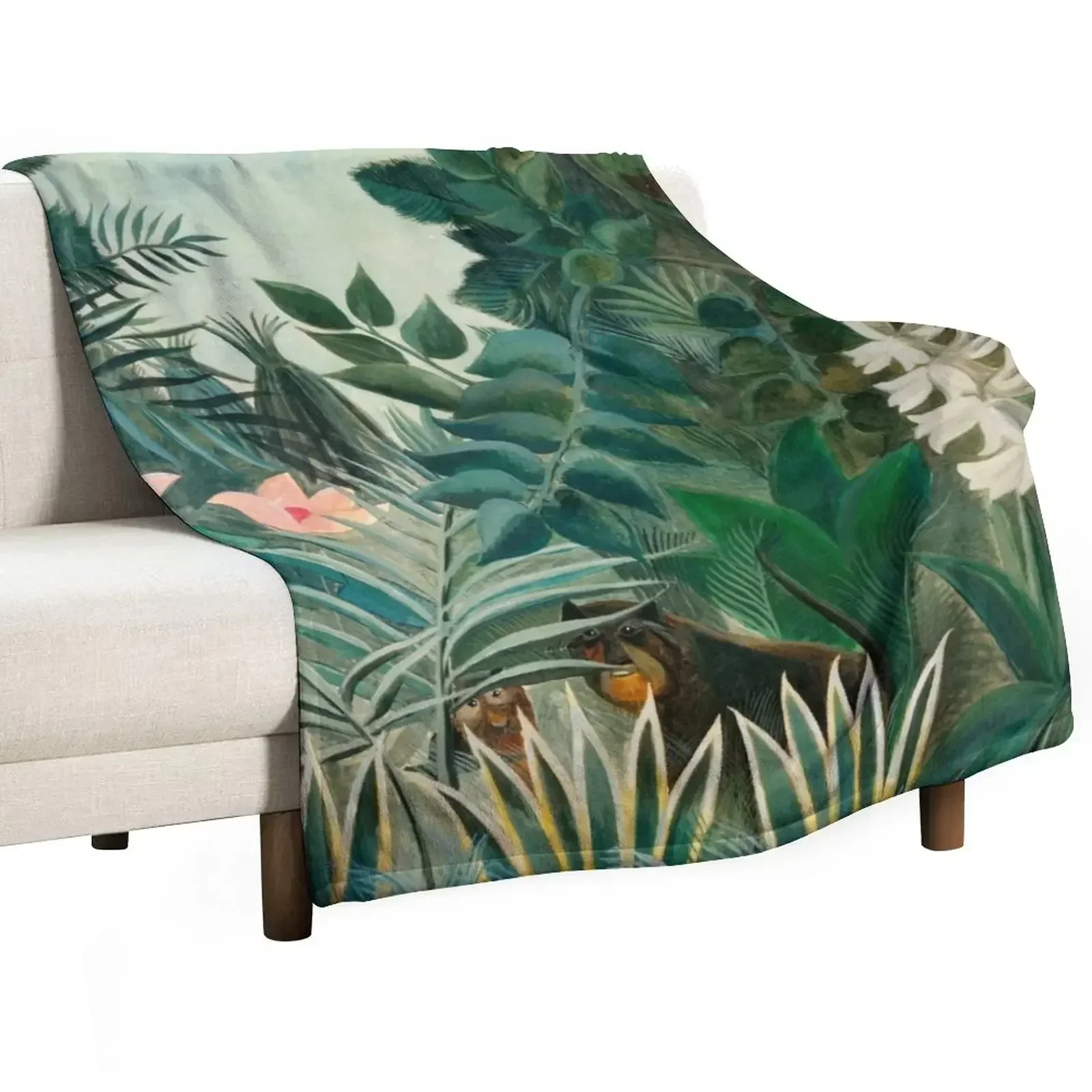 The Equatorial Jungle - Henri Rousseau Throw Blanket Soft Plush Plaid christmas gifts Blankets