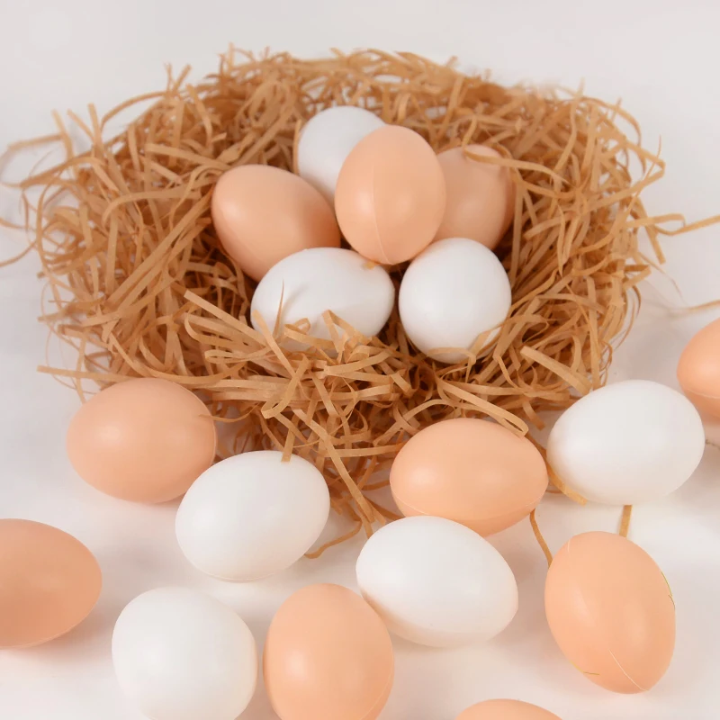 20/10Pcs Plastic Fake Eggs Kids Easter Party Gift Toys DIY Painting Craft Home Decoration Hen Hatching Nest Eggs Basket Filler