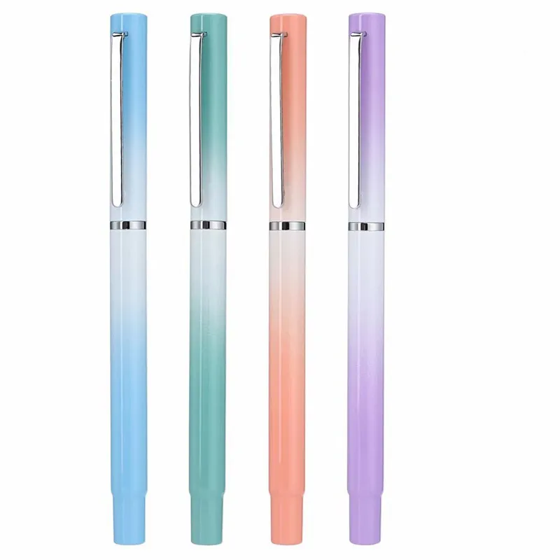 4PCS All Colour Business Office Student School Stationery Supplies 0.38mm Nib Fountain Pen New Pens for Writing