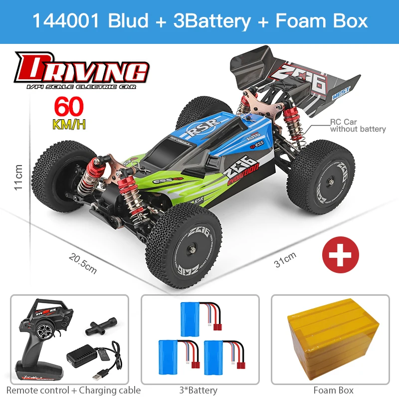 WLtoys 144010 144001 75KM/H 2.4G RC Car Brushless 4WD