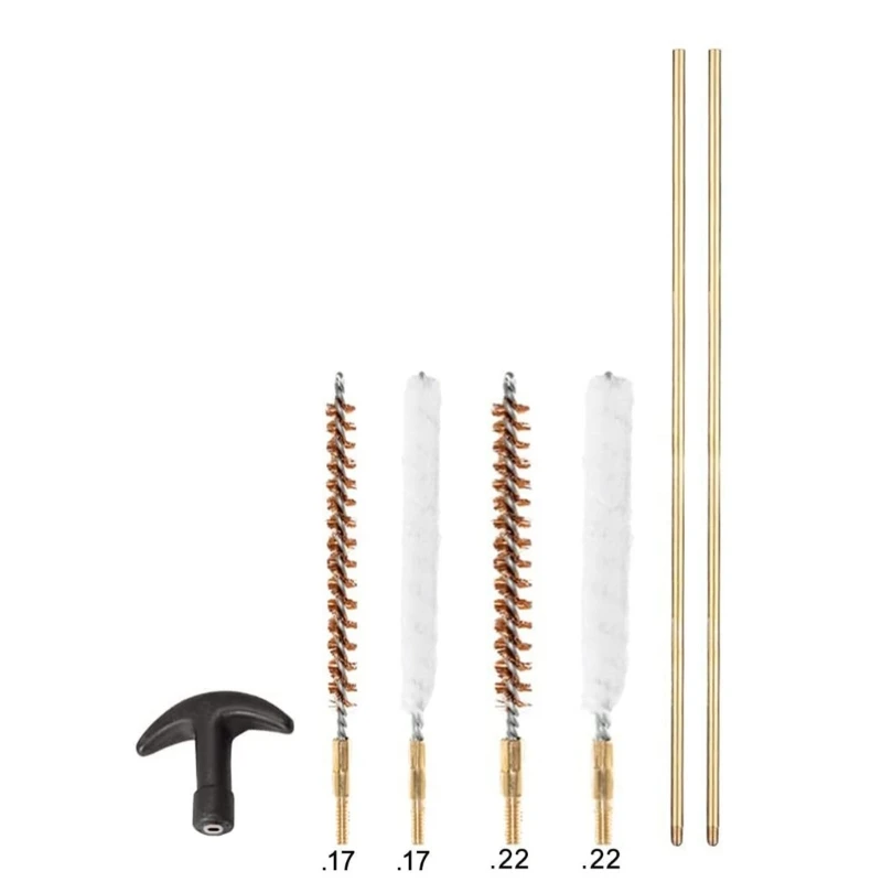 

Тактический набор для чистки винтовок, стволов, проволочная щетка, одежда, шерстяные швабры для охоты, комплект .177, 22