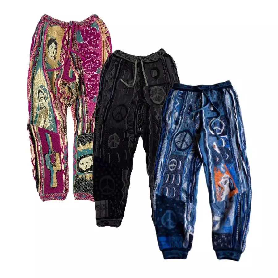 2024 Kapital Knitted Pants Hip Hop Retro Leggings Japanese Spliced Unisex Pants KZ997