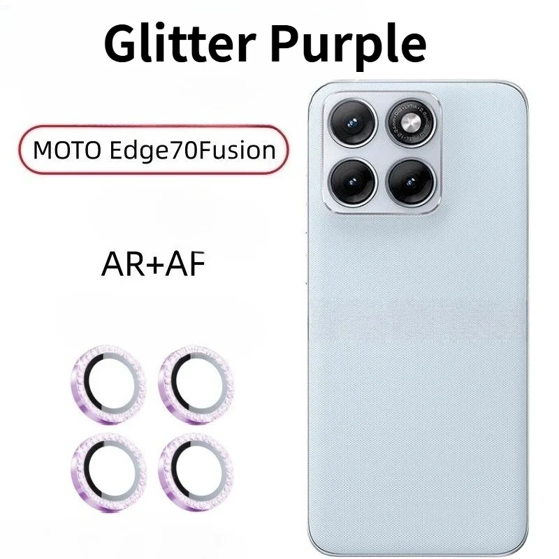Luxury Diamond Glitter HD Glass Lens Protector with Metal Ring