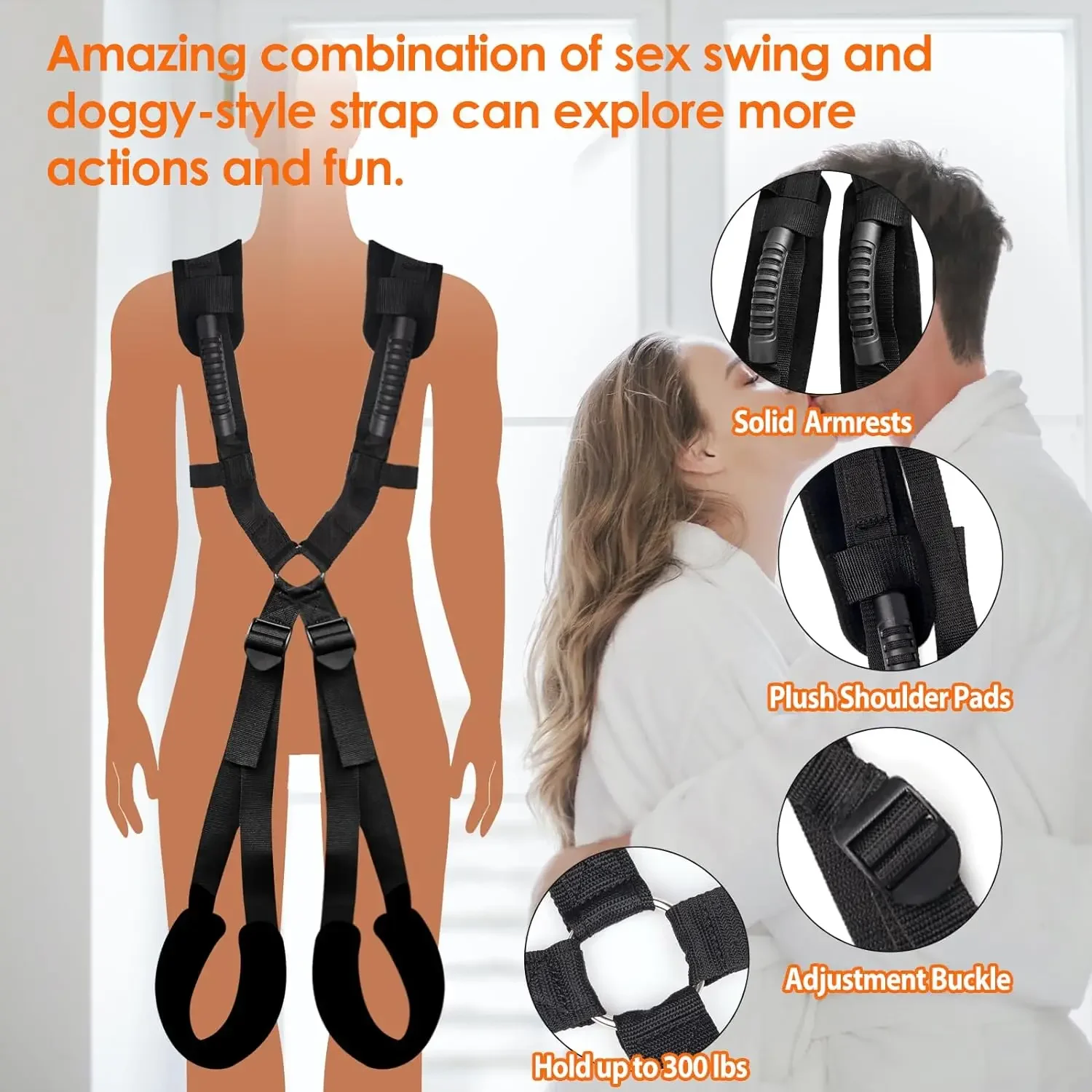Binding Couple Love Strap Adjustable Strap Adult Sex Toy Soft Plush Pad Sexual Restraint Toy Sex Sling