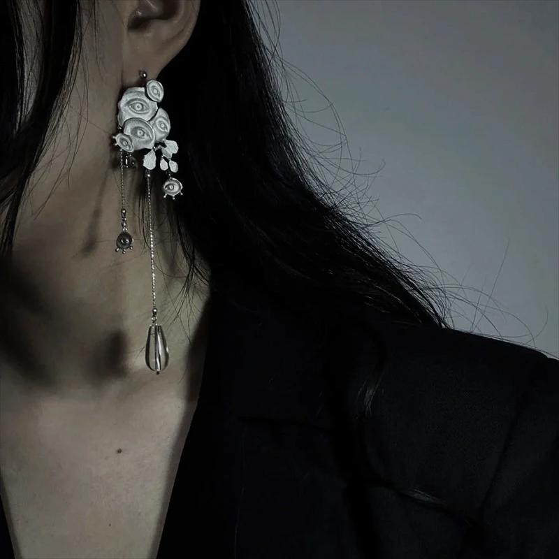 2024 New Abstract Geometric Stud Alloy Gothic Style Women's Jewelry To Girlfriend Birthday Party Valentine's Day Gift