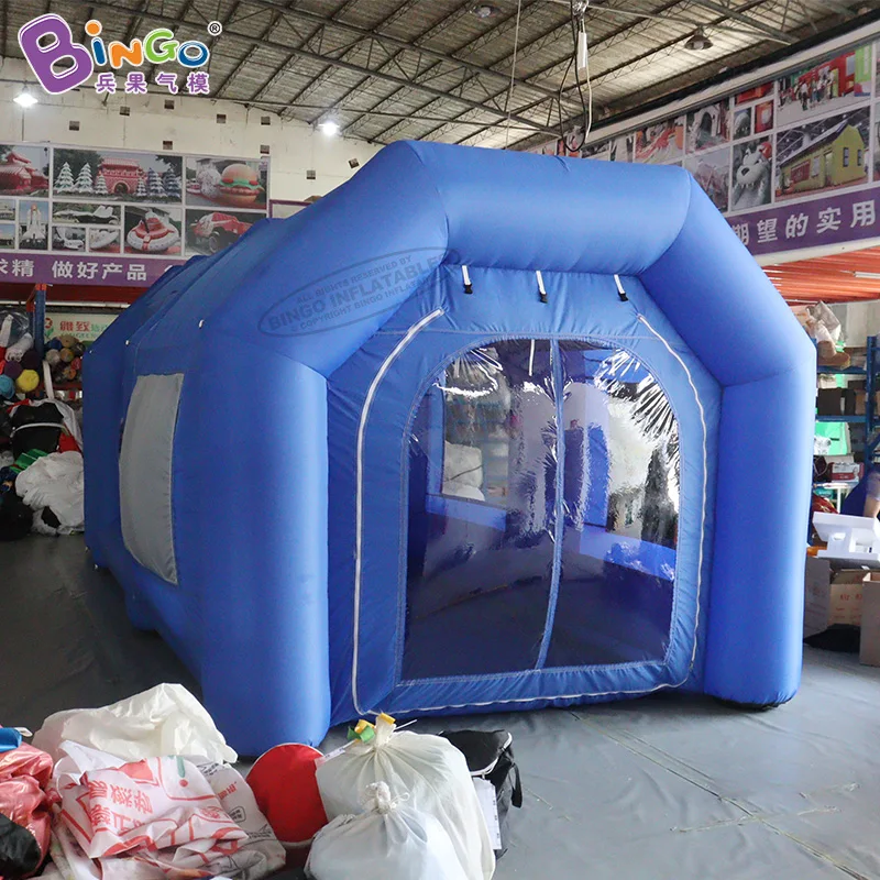 3.6X2.9X2.5 Meters Blue Inflatable Spray Paint Booth Tent For Outdoor 4