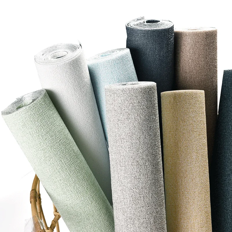 

3D Three-dimensional Self-adhesive Thermal Insulation Wallpaper Linen Cloth Diatom Mud Plain Decorative Refurbished Wallpaper