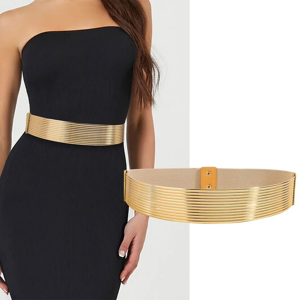 green emerald velvet dress Cosima Sash Belt in Pale Gold Shimmer main image 0