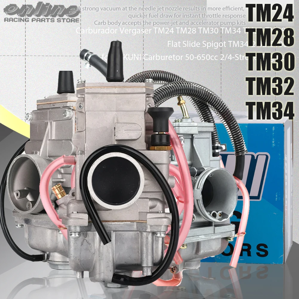 Карбюратор TM TM24 TM28 TM30 TM32 TM34 Carb плоский слайдер 28 30 32 34 мм карбюратор для Mikuni Honda CR250 Kawasaki KX125 KX150