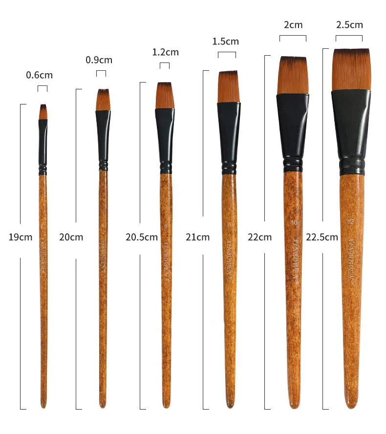 5pcs Artist Paint Brush Kit Professional Round Flat Angled Filbert