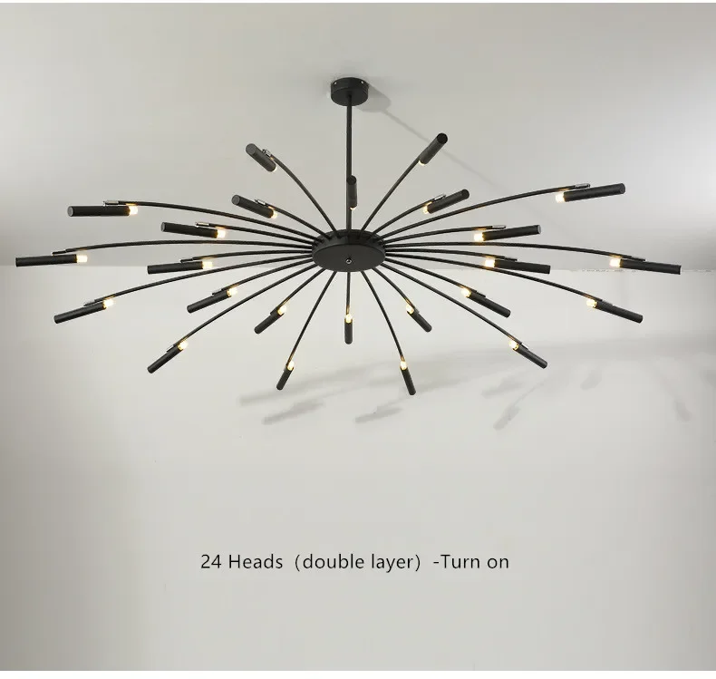 Description Picture 3 of itemModern Design Art LED Chandelier Lighting Living Room Black Pendant Lamp Bedroom Restaurant Hanging Lights Home Deco Fixtures