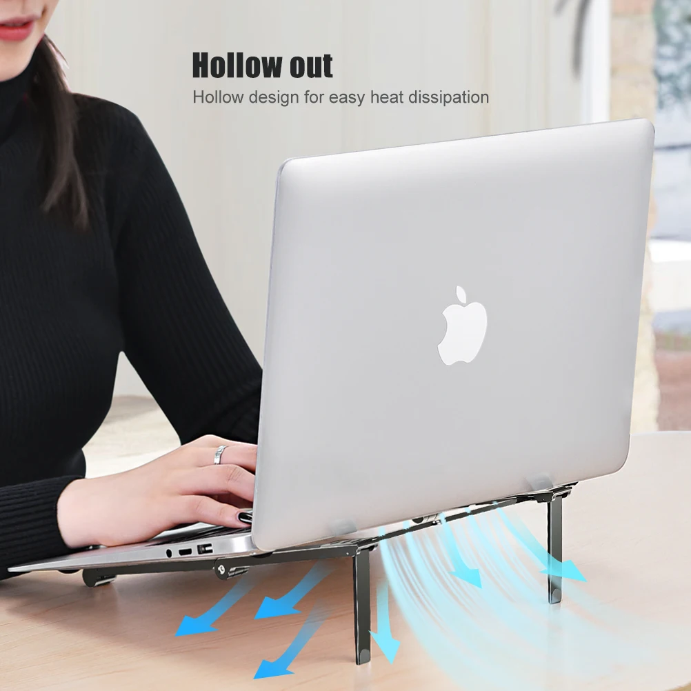 Oatsbasf Portable Laptop Stand Holder For Macbook Pro Air Foldable Tablet Magic Holder Notebook Holder 3 in 1 Aluminum Desk Brac