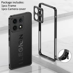 Ultra - Thin Shockproof Metal Frame Bumper with Detachable Camera Protection for Legion Y70 2026 (Black)