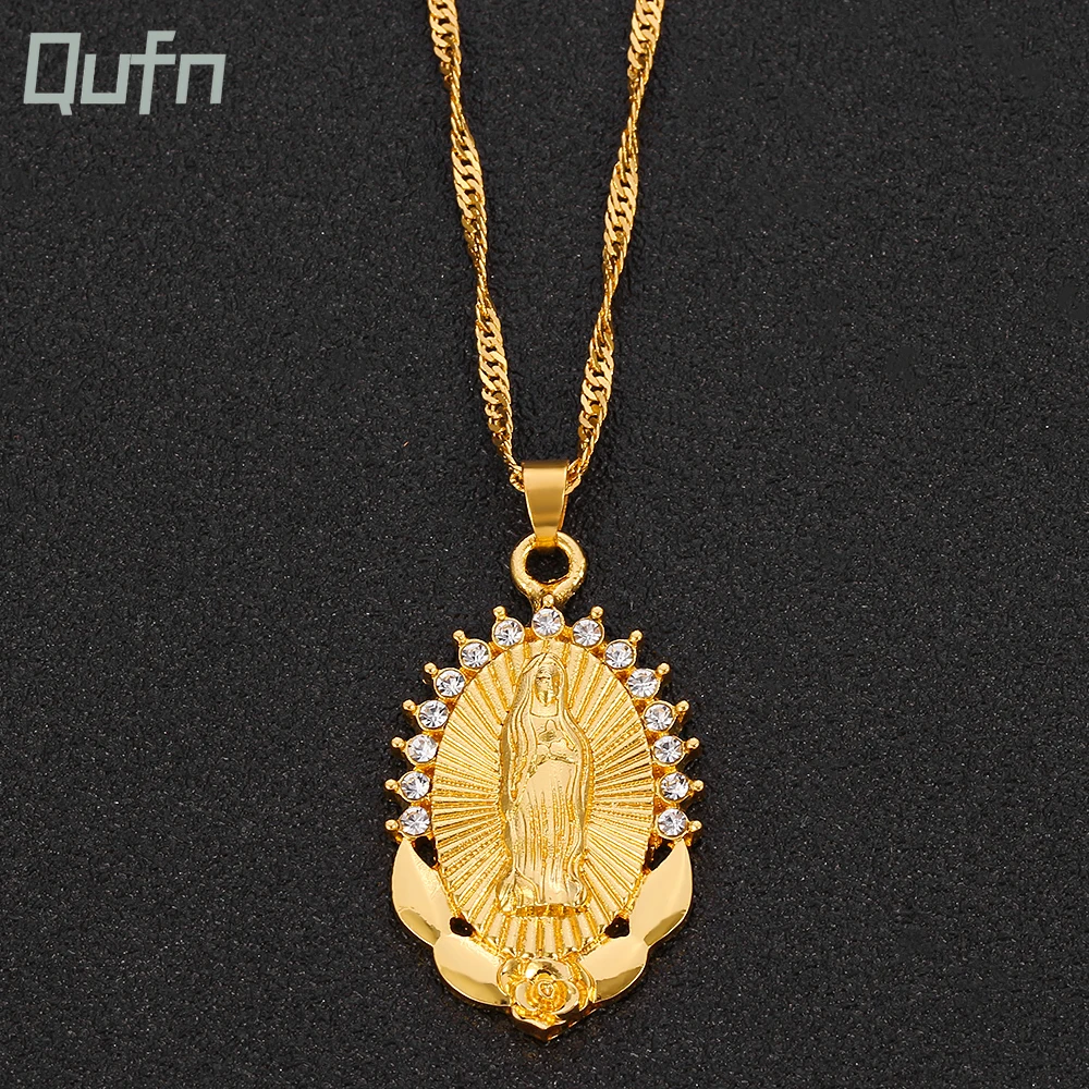 Virgin Mary Necklace Pendant Necklaces Women Virgin Gold Necklace