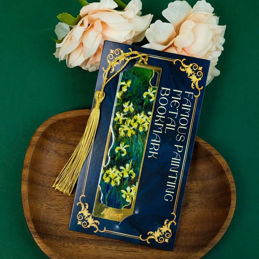 Van Gogh Oil Painting Exquisite Starry Sky Sunflower Metal Bookmarks Art Exhibition Souvenirs Gift Box Packaging Holiday Gift
