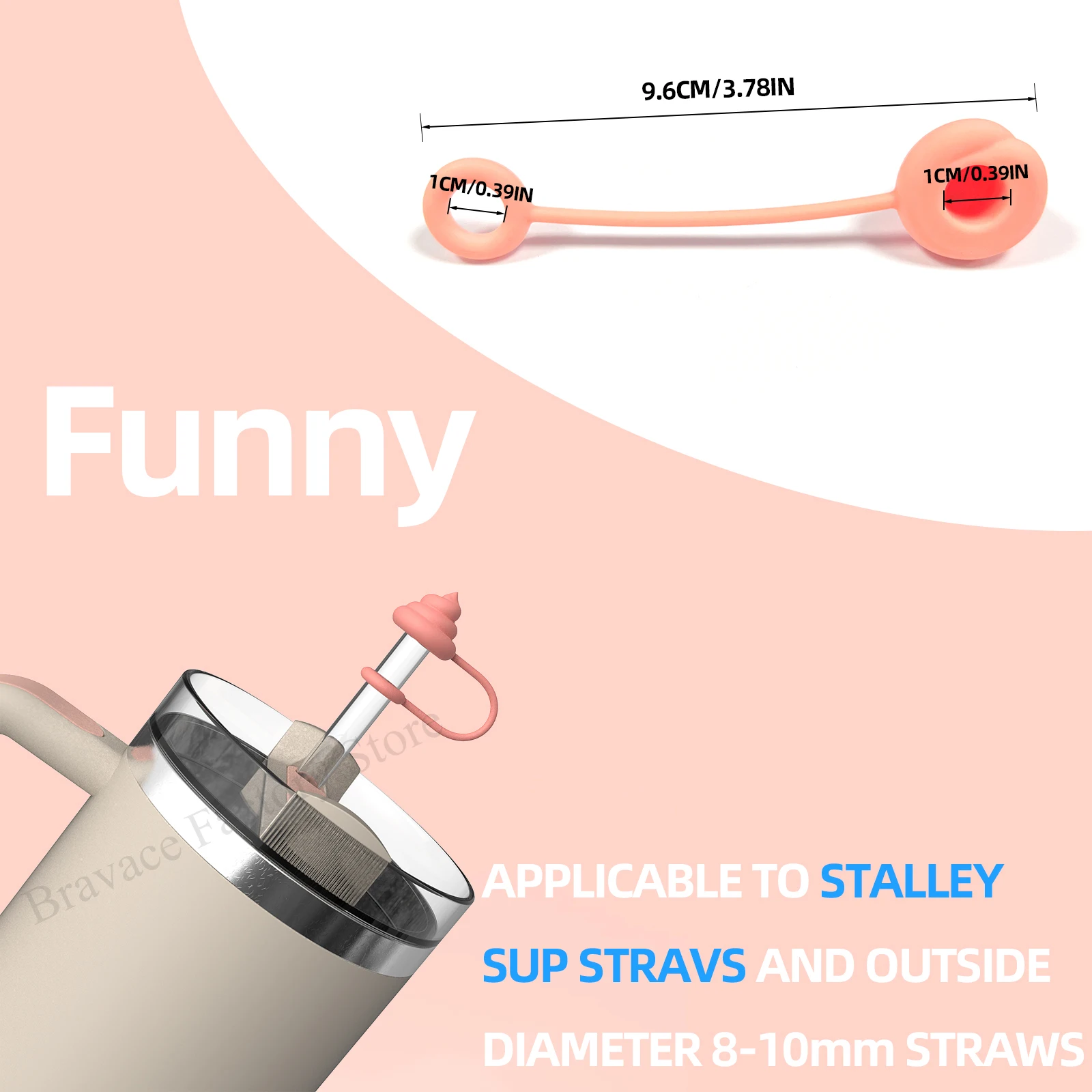 Straw Cover Caps Compatible With Stanley,Funny Silicone Straw