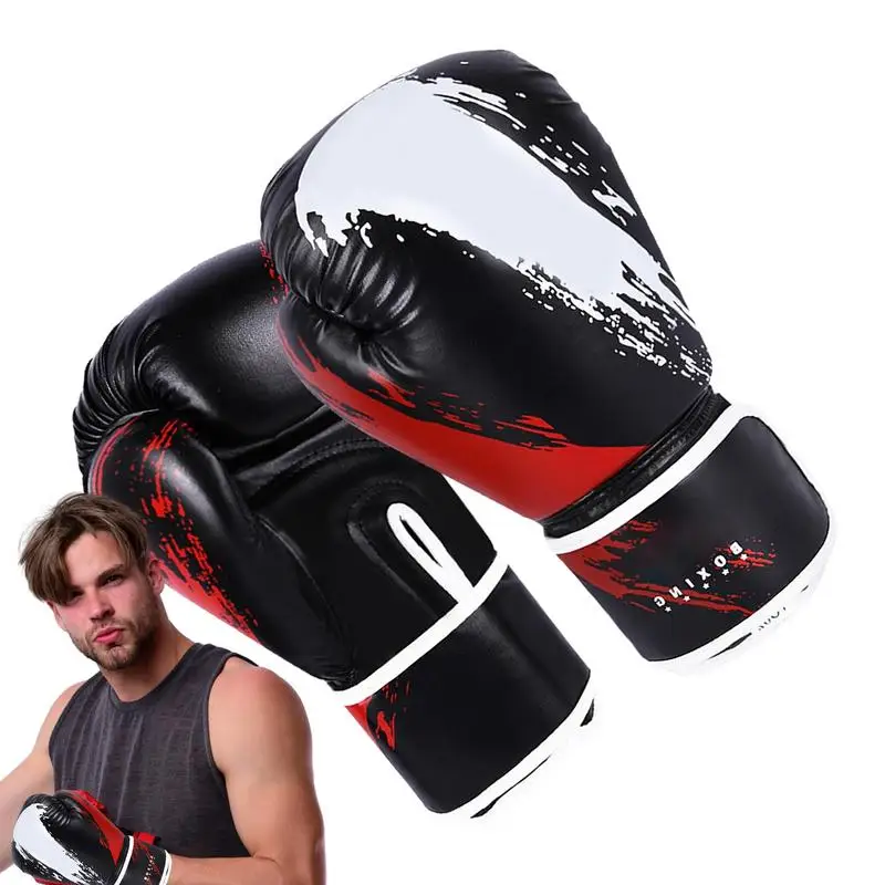 

Adult Men's Women's Kids 10oz Boxing Gloves PU Leather MMA Muay Thai Punching Bag Combat Fight Adults Kickboxing Gloves Unisex