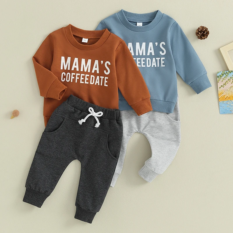 

Autumn Kids Baby Boys Clothing Sets Toddler Newborn Casual Outfits Letter Print Long Sleeve O-neck Sweatshirts Pants Tracksuits