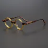 Óculos de Acetato Redondo Vintage Unissex Óptico Steampunk 55104