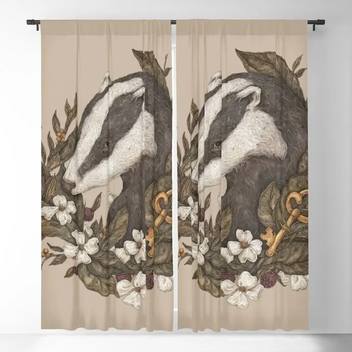 

Badger Blackout Curtains 3D Print Window Curtains For Bedroom Living Room Decor Window Treatments