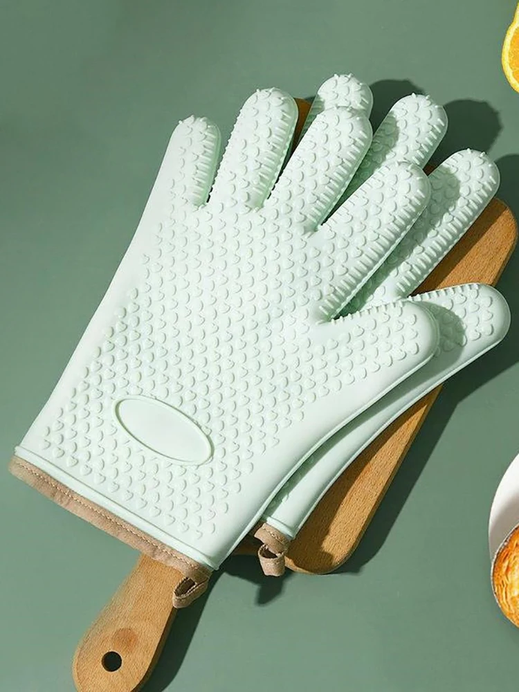 1/2Pcs hand Bake Silicone Gloves Microwave Oven Baking Gloves Kitchen