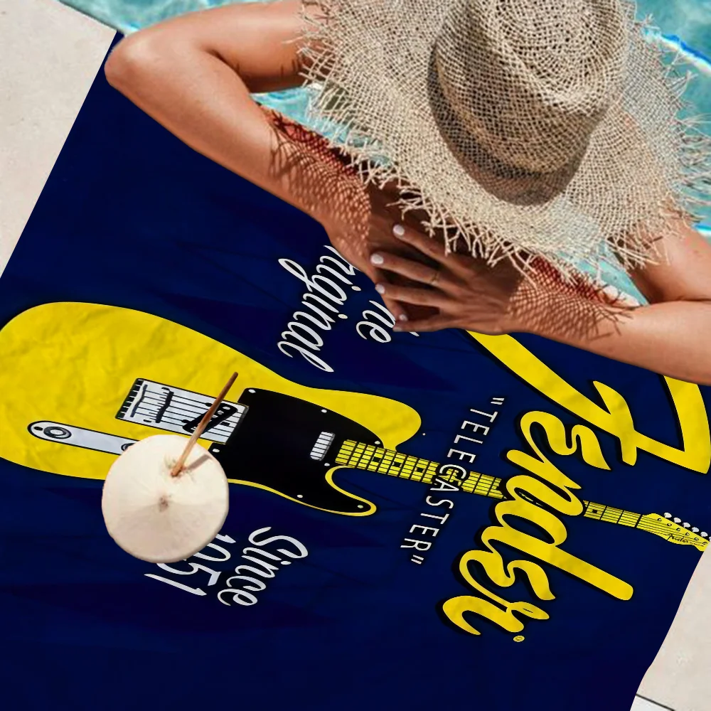 Fender Guitar Towel Microfiber Beach Towel Absorbent Quick dry Soft Yoga Swimming Resort Mountain Climbing