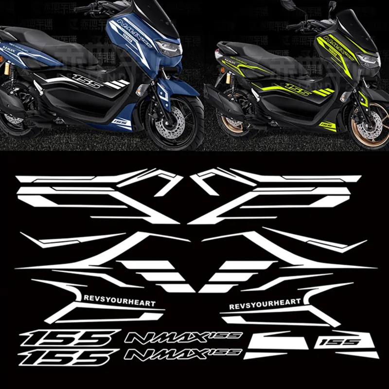 for z900 z 900 2020 2021 whole car sticker motorcycle fairing decal reproduce the original sticker bright white graphite grey NMAX Motorcycle Whole Car Sticker For YAMAHA NMAX 155 N-MAX155 2019 2020 2021 Fairing Kit Fuel Tank Pad Fairing Decal Stickers