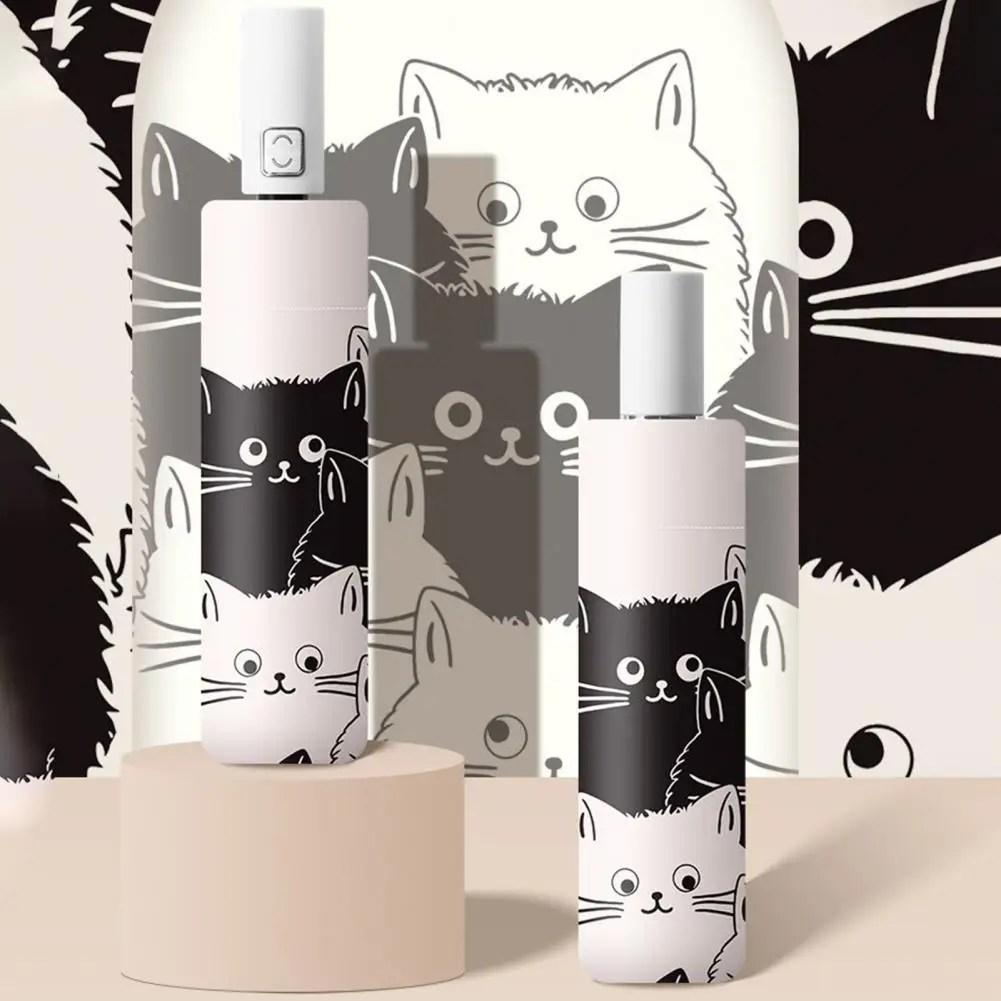 

Складной зонт, компактный Автоматический зонт с защитой от ультрафиолета, с эргономичной ручкой, в мультяшном стиле