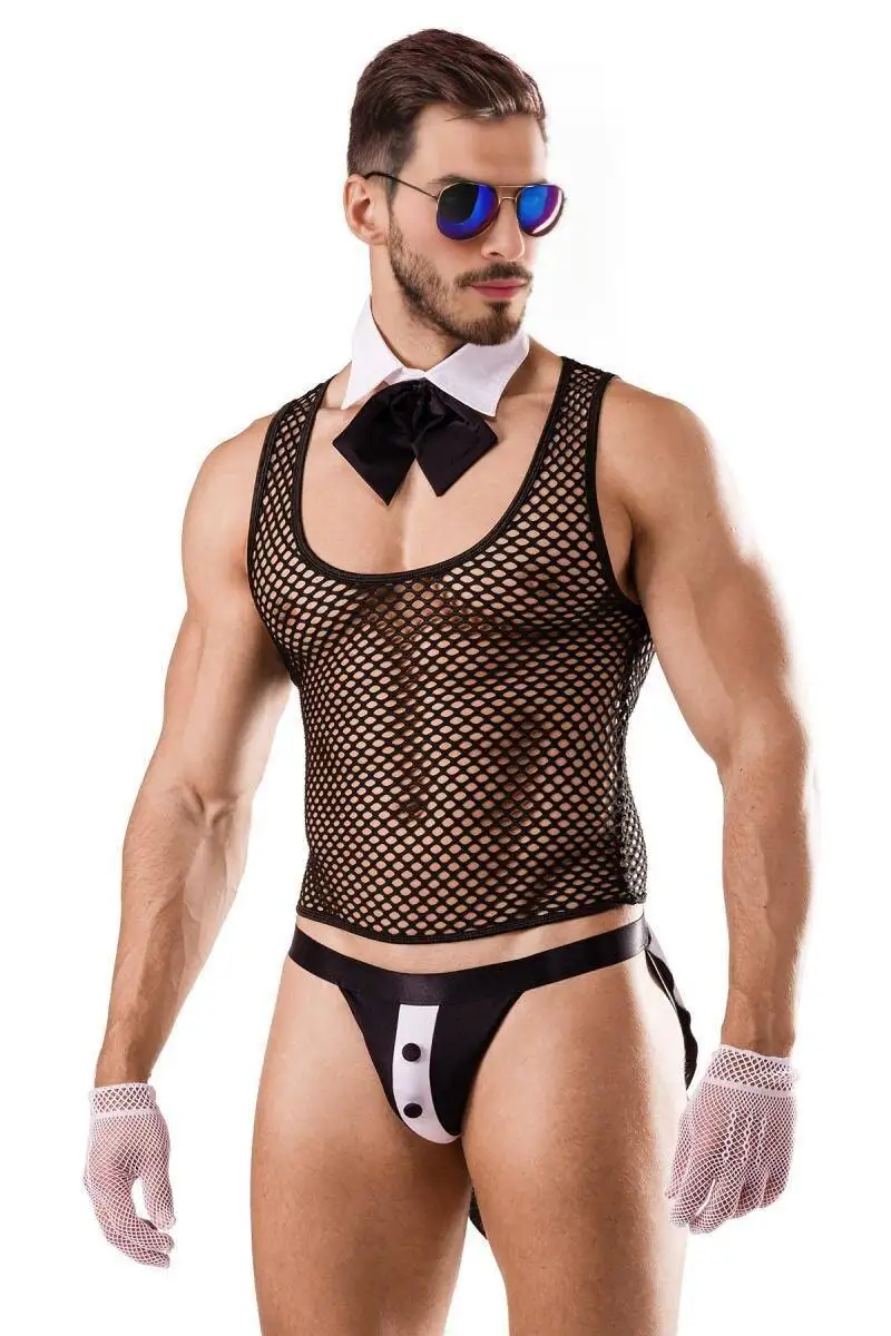 Men Sexy Underwear Prisoner Police Doctor Cos Costume Inmates Lingerie Set Role Play Suspender Uniform Nightclub Stage Outfit