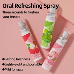Oral Fresh Spray Peach Mint Grape Litchi Flavor Mouth Spray 20ml Fresh Breath Portable Mouth Freshener Oral Spray Remove Smoke