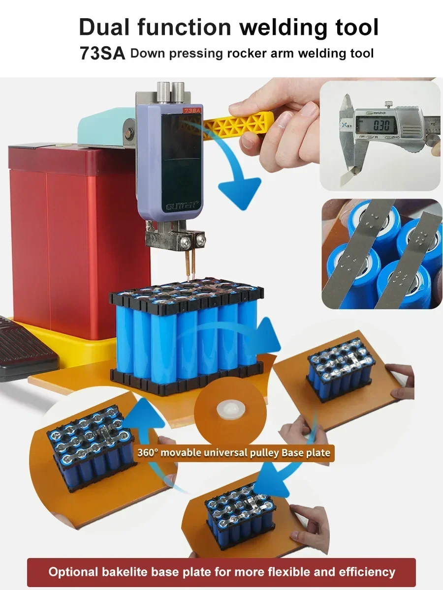 801D Spot Welder Machine Pulse Current Spot Welding Machine for Lithium Iron Phosphate Battery 0.3mm Nickel Welding 0.05-0.4mm 4