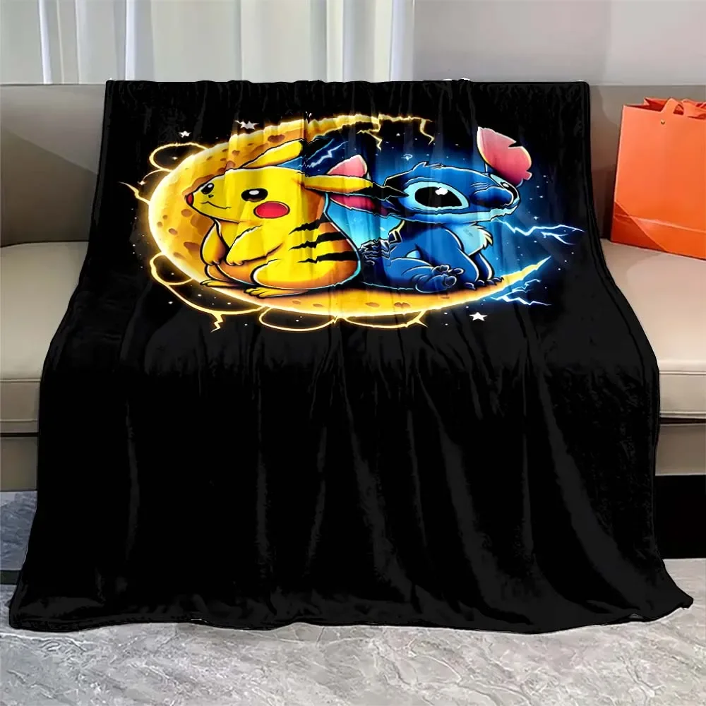 Anime Pokemon Flannel Fluffy Soft Blanket Pikachu Figures Home Sofa Lunch Break Blanket Children Student Nap Cover Kid