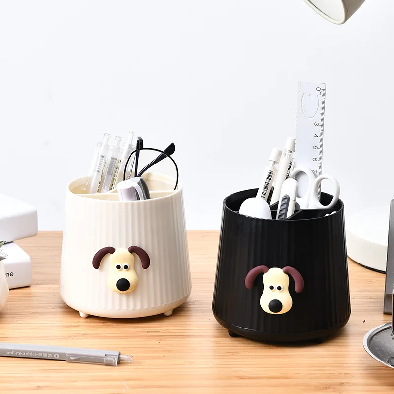 

Милый Настольный однотонный держатель для ручек с медведем, школьный канцелярский ящик для хранения, бочка для ручек, универсальная большая емкость