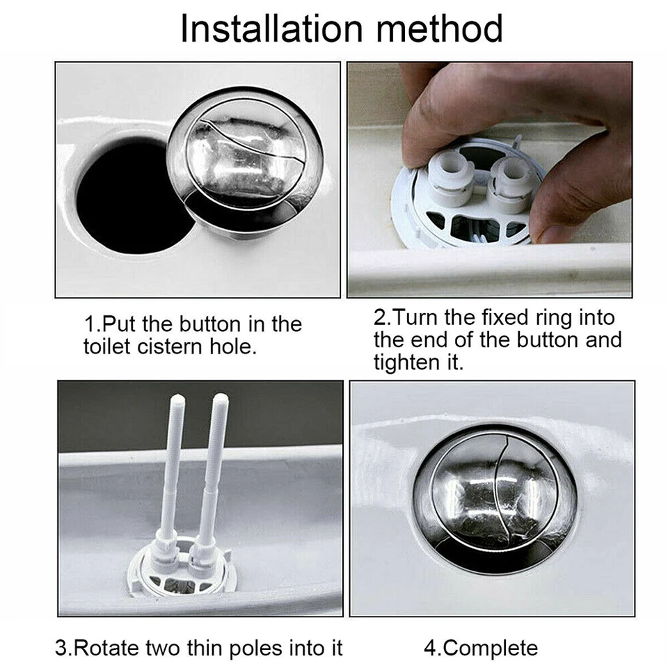 Bouton Poussoir Double Chasse D'Eau Toilette Ovale - Bouton Remplacement Salle De Bain Économie D'Eau