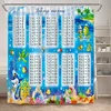 Periodic Table Shower Curtain Modern Fun Chemistry Elements For Students Home Decor Polyester Fabric Bathroom Curtain With Hooks 5