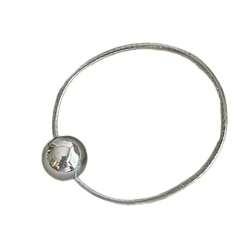 3/6/9pcs Golden Silvery Ball Elastic Headbands Set Korean Ponytail Hair Rings Elegant Party Casual Hairstyles for Women Girls