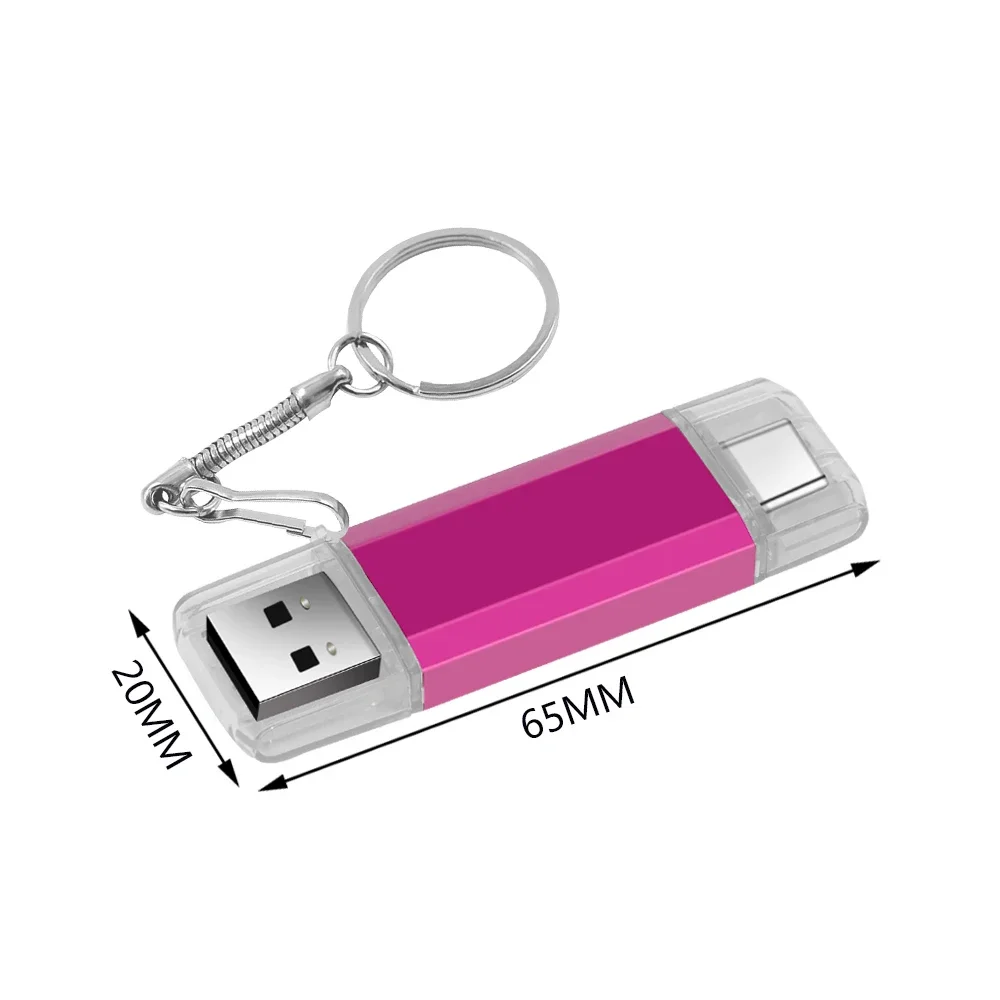Type-C 128GB 키 고속 USB 플래시 드라이브 OTG 펜 드라이브 64G Usb 2.0 스틱 Pendrive 플래시 디스크 PC/자동차/TV USB-C 무료 로고