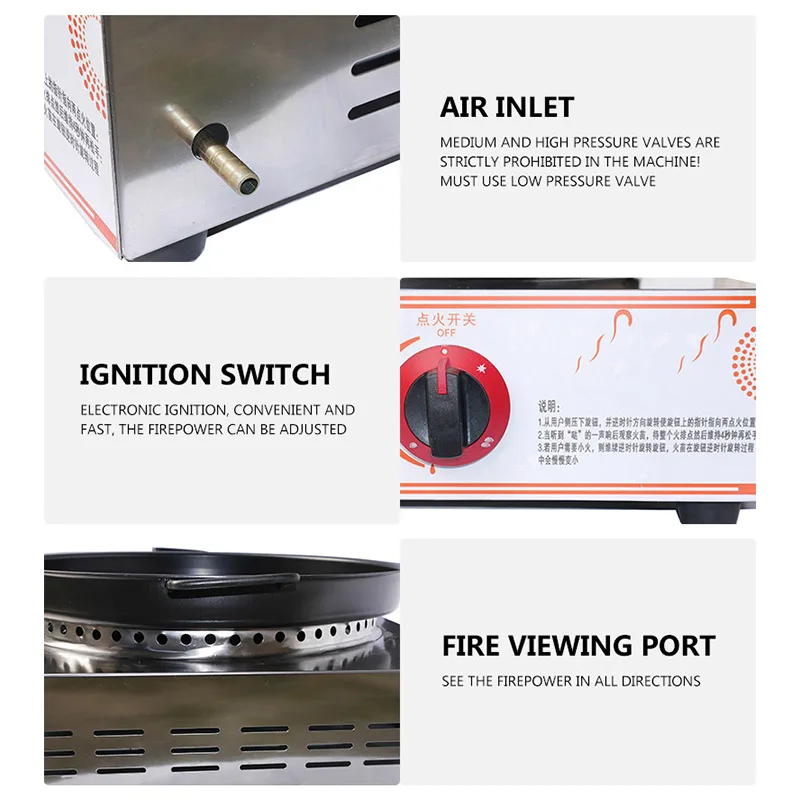 Commerical Gas Pancake Frying Oven Machine Furnace Frying Maker Table Decoction Pot Fried Dumpling Maker Pancake Machine