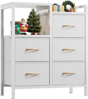 5 Drawer Fabric Dresser 1