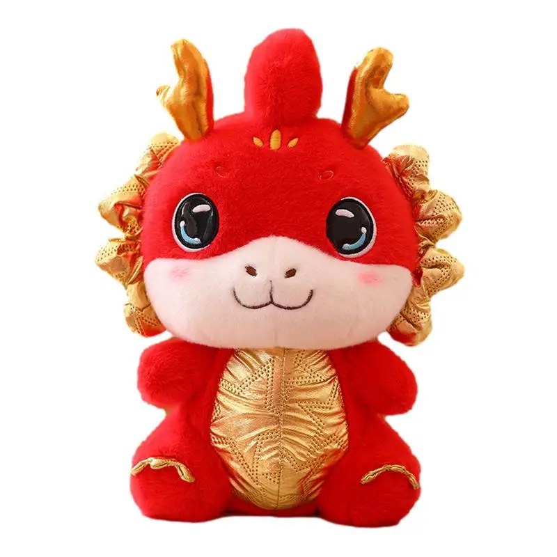 28cm Chinese Zodiac Dragon Plush Toy Kawaii Stuffed Mascot Doll Boys Girls Soft Toys Throw Pillow 2024 New Year Decoration Gifts