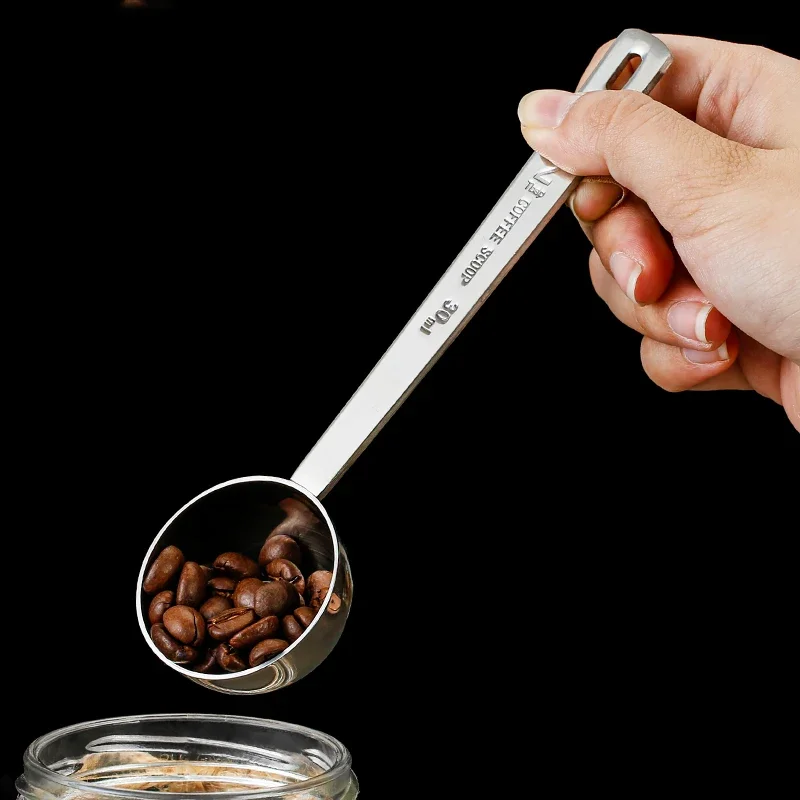 1Pc Stainless Steel Coffee Measuring Spoon Long Handle Coffee Spoon Baking Accessories Tool Spoon Kitchen Accessories