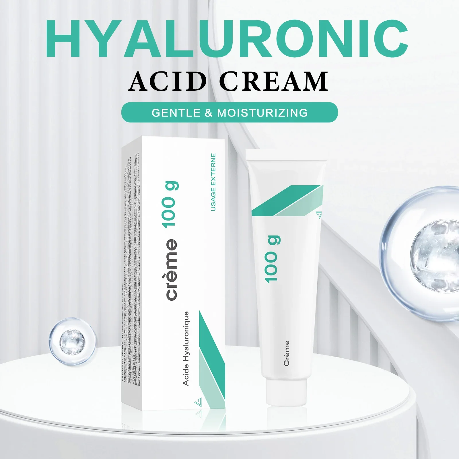 קרם חומצה היאלורונית פרימיום 100 גרם - הידרציה עמוקה, מניעת הזדקנות והבהרת עור לכל סוגי העור, לחות ותיקון יבש/כווץ