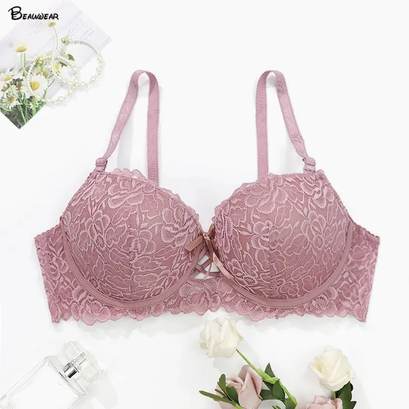 Beauwear Push Up Bra with sponge padded bra for small chest women lace bras  cup C-7003