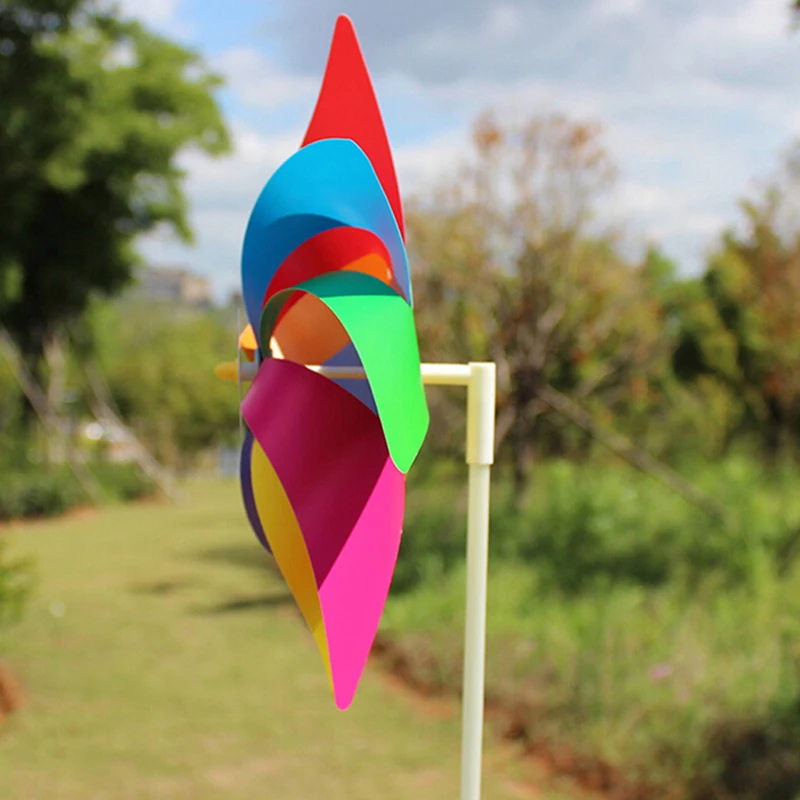 Garden Yard Party Camping Windmill Wind Spinner Ornament Decoration Kids Toy Colorful Outdoor Toys for Kids