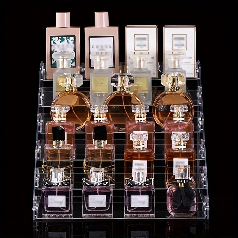 1pc Multi-Layer Cosmetics Organizer for Desktop,Transparent NailPolish Display Rack, Perfume and Lipstick Storage Shelf, ldeal f 6