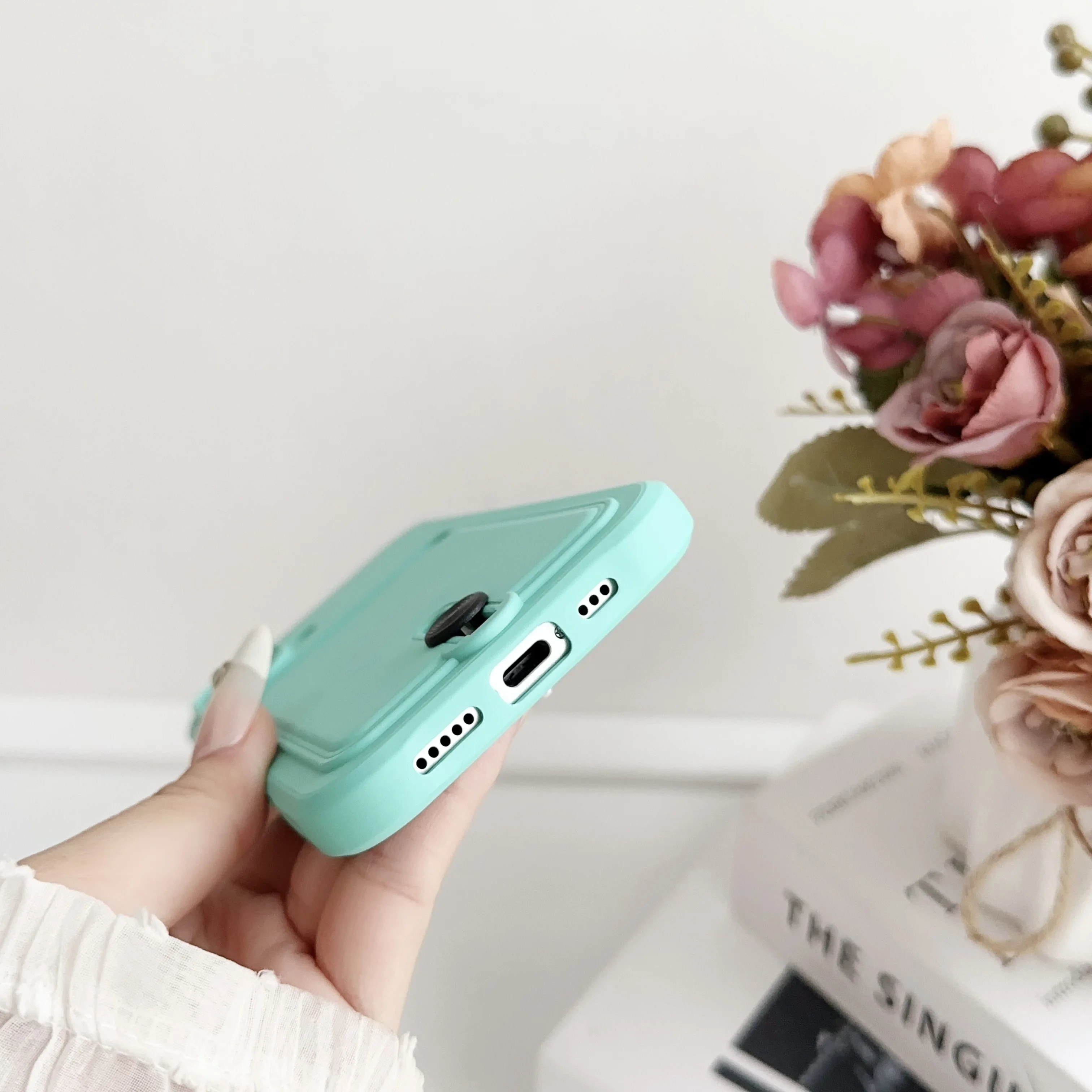 Vibrant Silicone Wallet Phone Case with Card Holder and Shockproof Protection