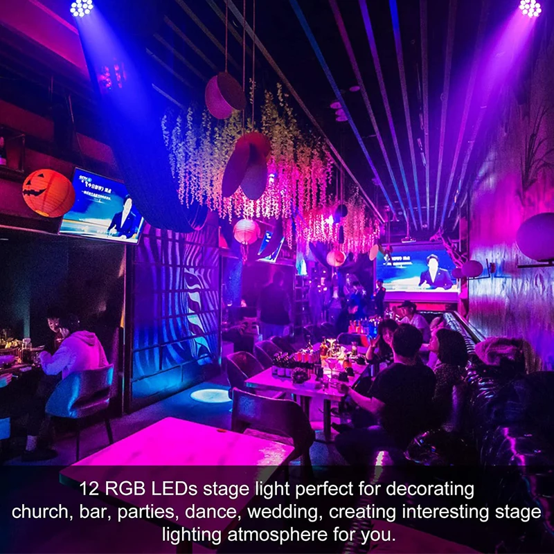 2Pcs Stage LED RGB Mini Par Light With Remote Control Sound Activated For DJ Disco Party Wedding Birthday Dance Stage Lighting