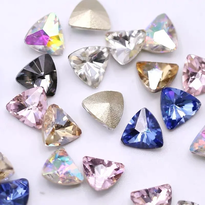 

20Pcs 3D Glitter Pointed Bottom Nail Art Rhinestones Colorful Crystal Diamond Nail Charms DIY Nail Gems Jewelry Nail Art Supply