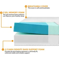 4.5 Inch Cold Gel Memory Foam Sofa Bed Mattress Replacement for Sleeper Sofa and Couch Beds Queen Size Sofa CertiPUR 2