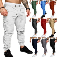 2023 Autumn Fashion New Tide Casual Trousers Men's Small Feet Long Cargo Pants 10 Color Men Pencil Pants Multi-pocket Sweatpants 5